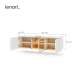 Tv-benk LIBA 147x42 cm - hvit matt - eik - vegghengt - med LED lys