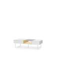 Sofabord LIBA 132x61 cm - hvit matt - eik - med skuffer