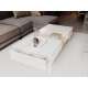 Sofabord LIBA 132x61 cm - hvit matt - eik - med skuffer