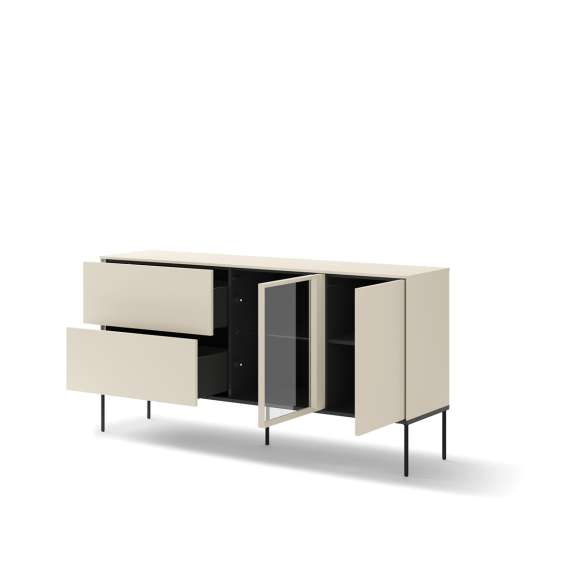 Skjenk LUSSO 166x85 cm - champagne - med LED lys