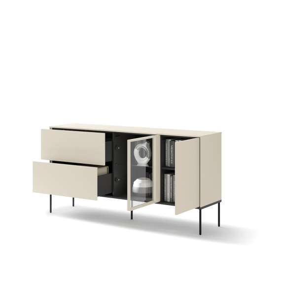 Skjenk LUSSO 166x85 cm - champagne - med LED lys