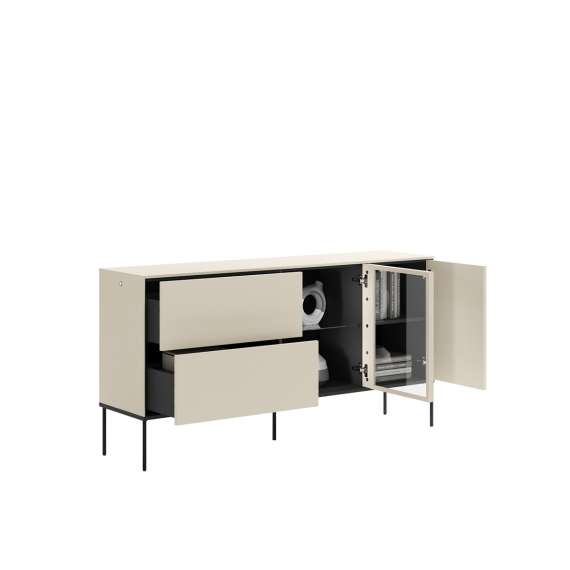 Skjenk LUSSO 166x85 cm - champagne - med LED lys