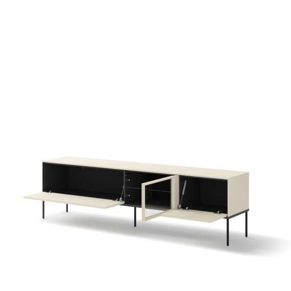 Tv-benk LUSSO 196x55 cm - champagne - med LED lys