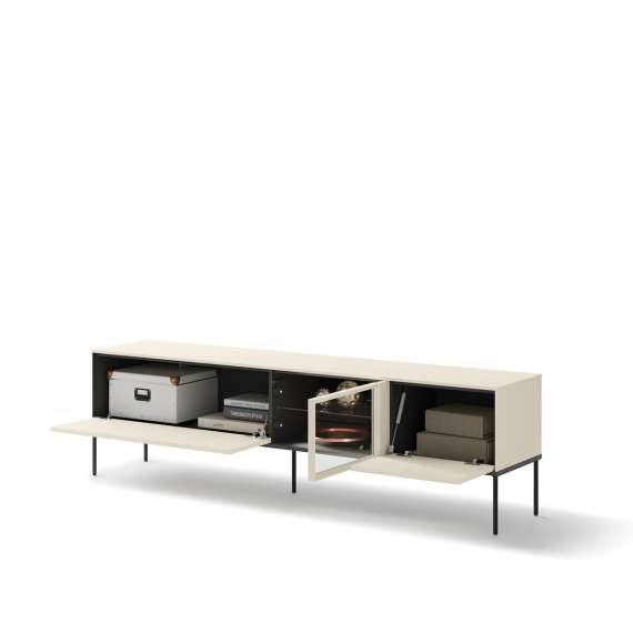 Tv-benk LUSSO 196x55 cm - champagne - med LED lys