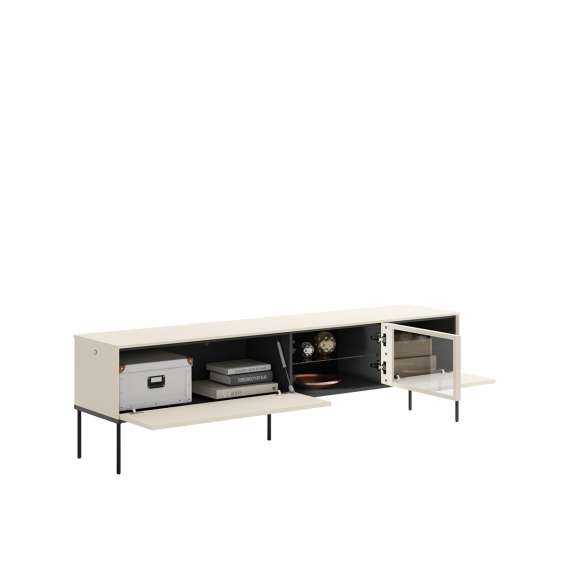 Tv-benk LUSSO 196x55 cm - champagne - med LED lys