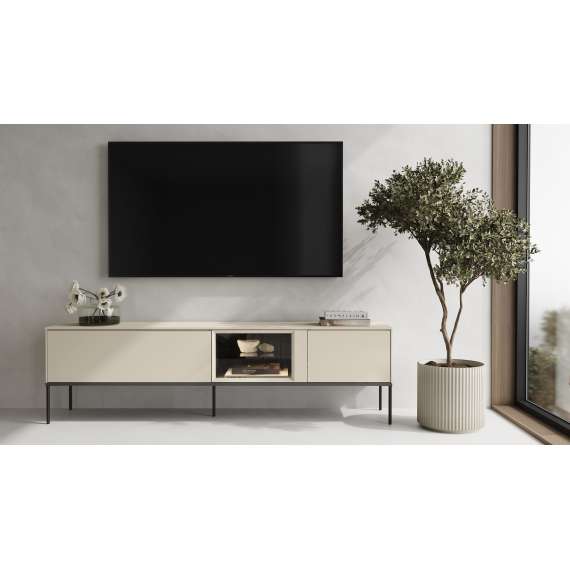 Tv-benk LUSSO 196x55 cm - champagne - med LED lys