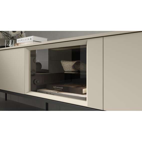 Tv-benk LUSSO 196x55 cm - champagne - med LED lys