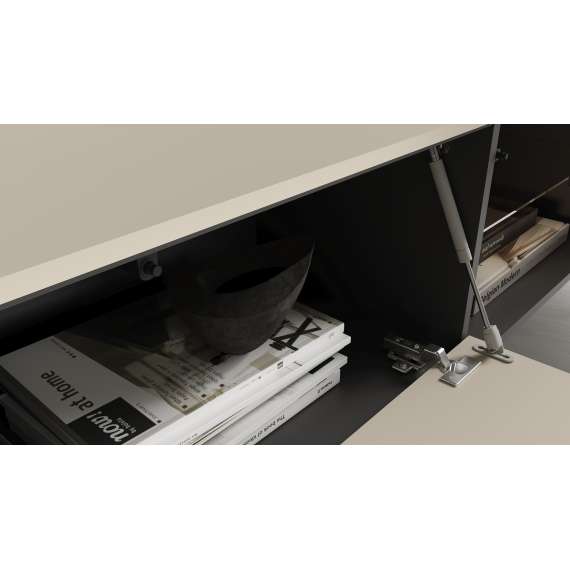 Tv-benk LUSSO 196x55 cm - champagne - med LED lys