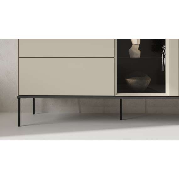 Skjenk LUSSO 166x85 cm - champagne - med LED lys