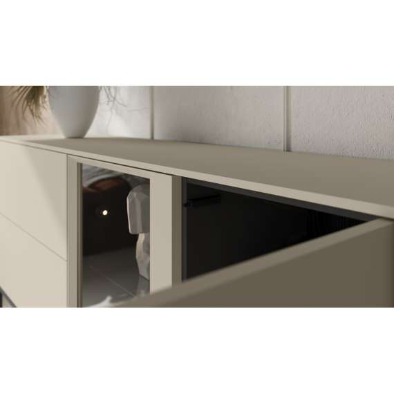 Skjenk LUSSO 166x85 cm - champagne - med LED lys