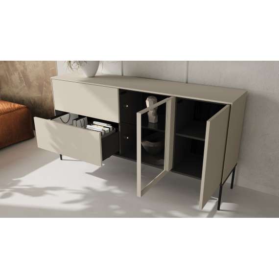 Skjenk LUSSO 166x85 cm - champagne - med LED lys