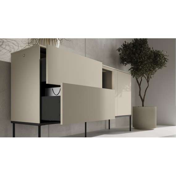 Skjenk LUSSO 166x85 cm - champagne - med LED lys