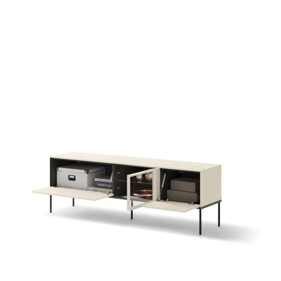 Tv-benk LUSSO 166x55 cm - champagne - med LED lys