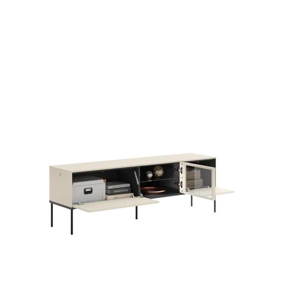 Tv-benk LUSSO 166x55 cm - champagne - med LED lys