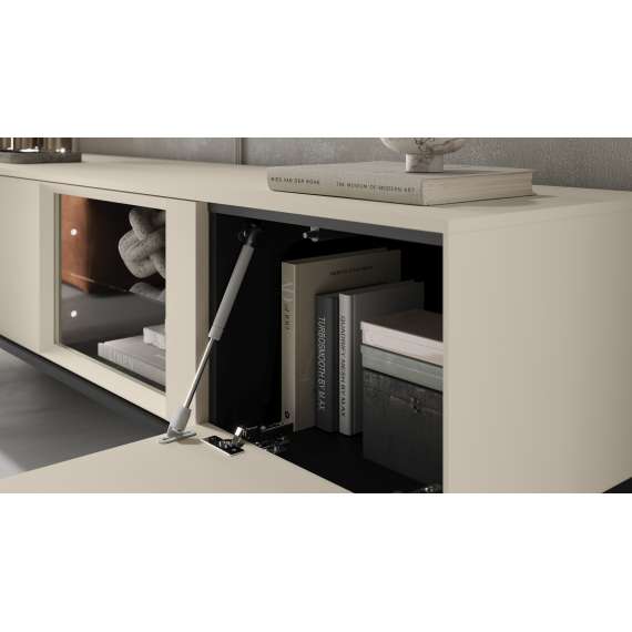 Tv-benk LUSSO 166x55 cm - champagne - med LED lys
