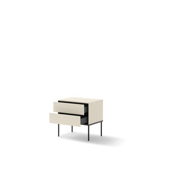 Nattbord LUSSO 56x55 cm - champagne - med 2 skuffer