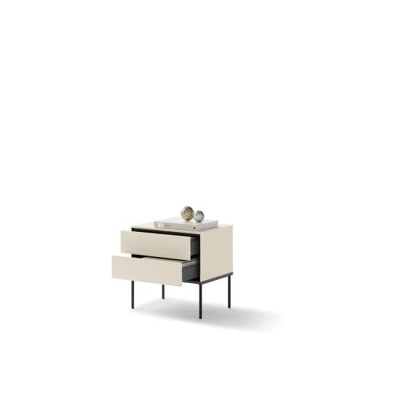 Nattbord LUSSO 56x55 cm - champagne - med 2 skuffer