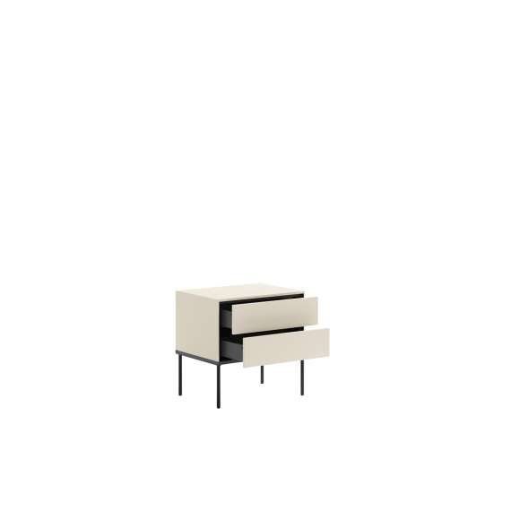 Nattbord LUSSO 56x55 cm - champagne - med 2 skuffer