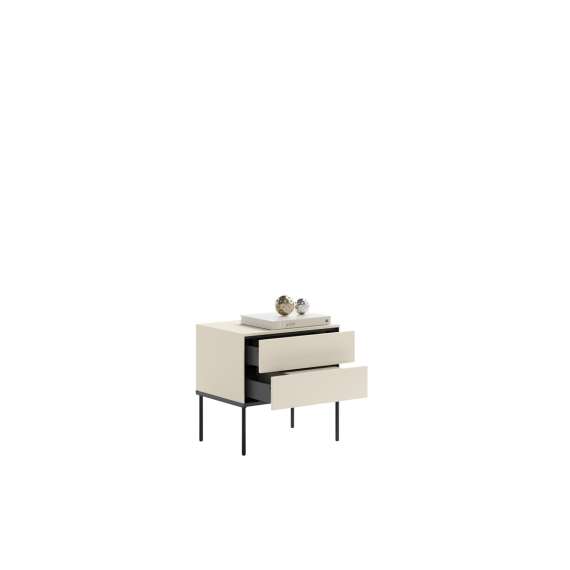 Nattbord LUSSO 56x55 cm - champagne - med 2 skuffer