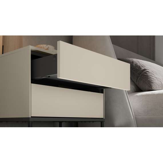 Nattbord LUSSO 56x55 cm - champagne - med 2 skuffer