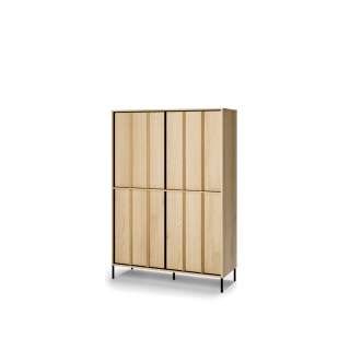 Skap ITAMI 105x151 cm - eik - med LED lys