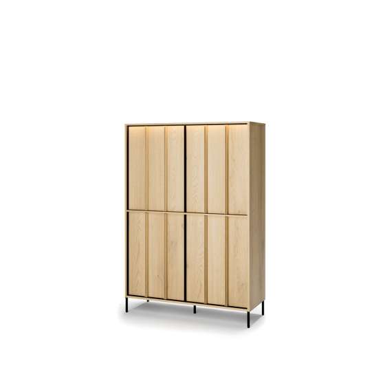 Skap ITAMI 105x151 cm - eik - med LED lys