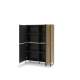 Skap ITAMI 105x151 cm - eik - med LED lys