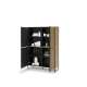 Skap ITAMI 105x151 cm - eik - med LED lys