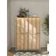 Skap ITAMI 105x151 cm - eik - med LED lys