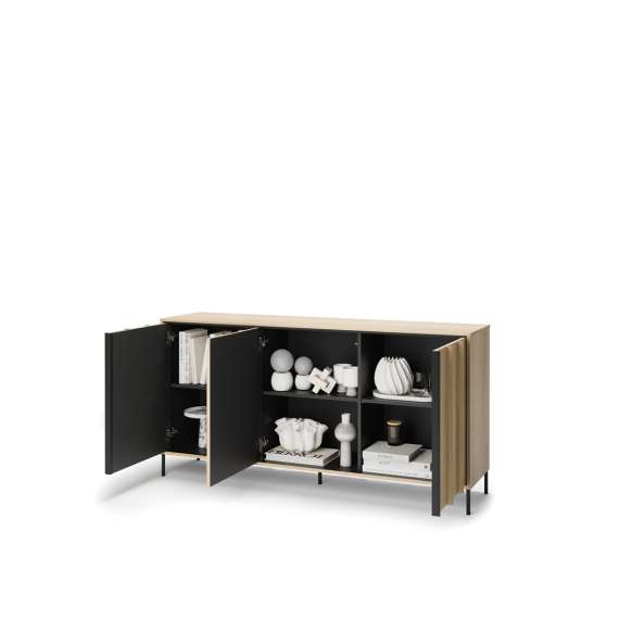Skjenk ITAMI 165x83 cm - eik - med LED lys