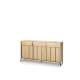 Skjenk ITAMI 165x83 cm - eik - med LED lys - 3 skuffer