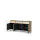 Skjenk ITAMI 165x83 cm - eik - med LED lys - 3 skuffer