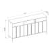 Skjenk ITAMI 165x83 cm - eik - med LED lys - 3 skuffer