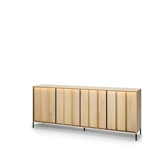 Skjenk ITAMI 206x83 cm - eik - med LED lys