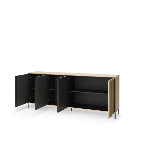 Skjenk ITAMI 206x83 cm - eik - med LED lys