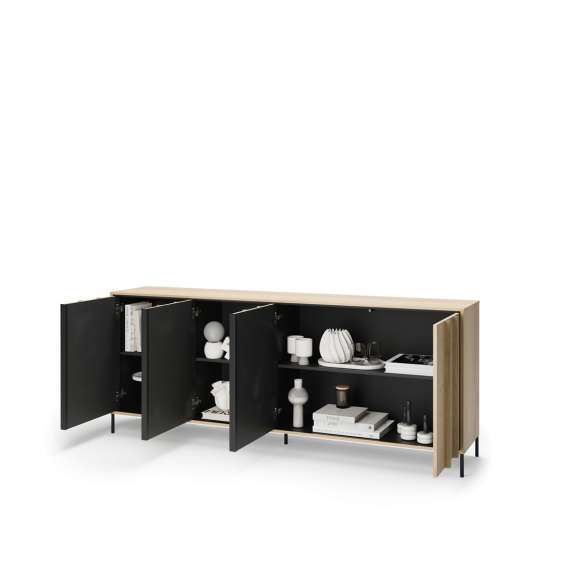 Skjenk ITAMI 206x83 cm - eik - med LED lys