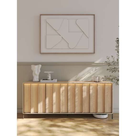 Skjenk ITAMI 206x83 cm - eik - med LED lys
