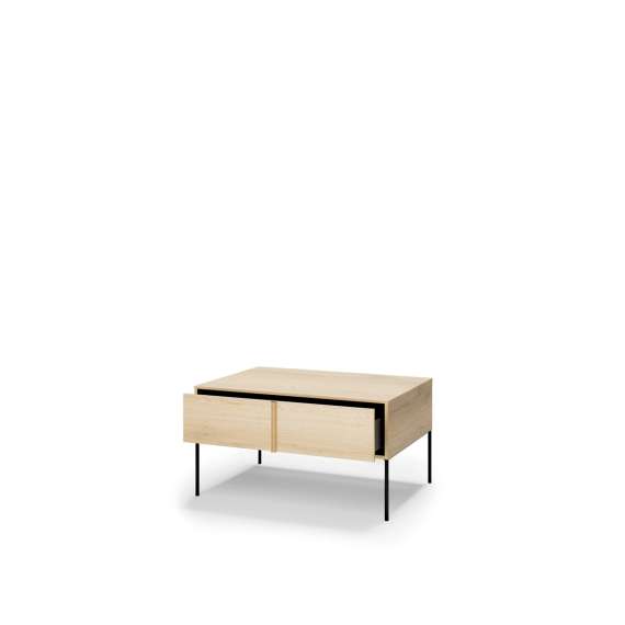 Sofabord ITAMI 100x70 cm - eik - med oppbevaringsskuff