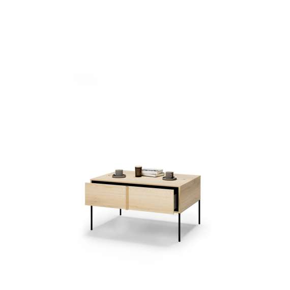Sofabord ITAMI 100x70 cm - eik - med oppbevaringsskuff