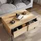 Sofabord ITAMI 100x70 cm - eik - med oppbevaringsskuff