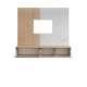 Tv-benk med veggpanel NOIR I - 160x148 cm - eik cremona - imitasjon marmor hvit- spiler