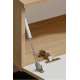 Tv-benk med veggpanel NOIR I - 160x148 cm - eik cremona - imitasjon marmor hvit- spiler