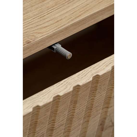 Tv-benk med veggpanel NOIR I - 160x148 cm - eik cremona - imitasjon marmor hvit- spiler
