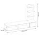 Tv-benk med veggpanel JOY - 168x130 cm - eik cremona