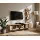 Tv-benk med veggpanel JOY - 168x130 cm - eik cremona