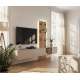 Tv-benk med veggpanel  LUZZ 220x160 cm - 3 dører - eik evoke - leira