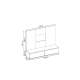 Tv-benk med veggpanel  GLAM 180x155 cm - 2 dører - cashmere
