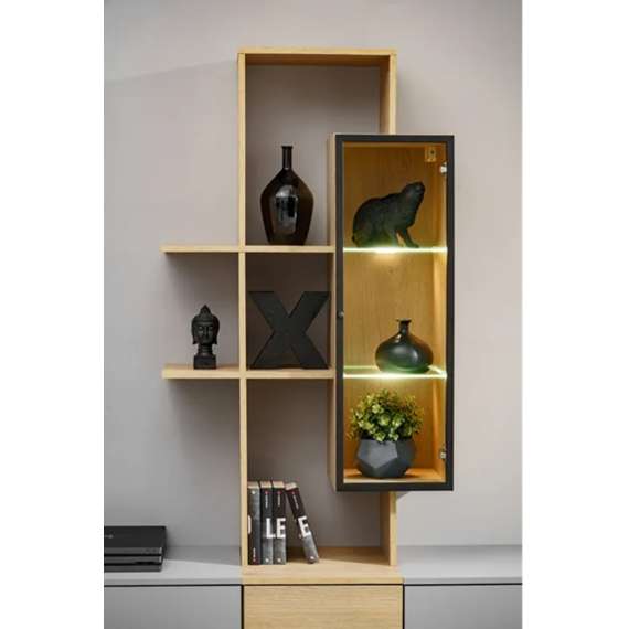 Seksjon LEO - 240x160 cm - arktisk grå - eik cremona
