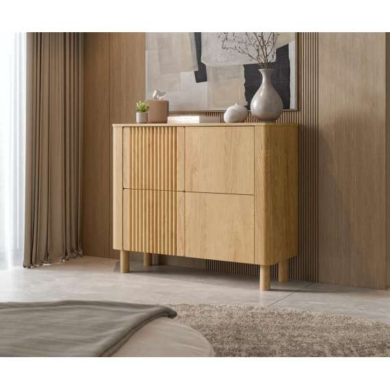 Skjenk ARANGO 110x93 cm - 4 dører - eik hickory