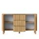Skjenk ARANGO 150x85 cm -  dører - 3 skuffer - eik hickory